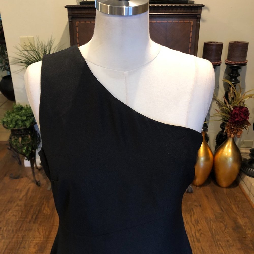 #410  Sexy Off one Shoulder Black Dress.